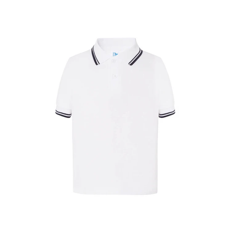 Polo piqué infantil JHK Regular Contrast con cuello a contraste, 100% algodón, para personalizar con logo