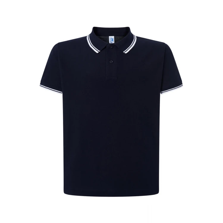Polo JHK Regular Contrast de algodón piqué 210 g/m² con cuello a contraste y botones, para personalizar con logo