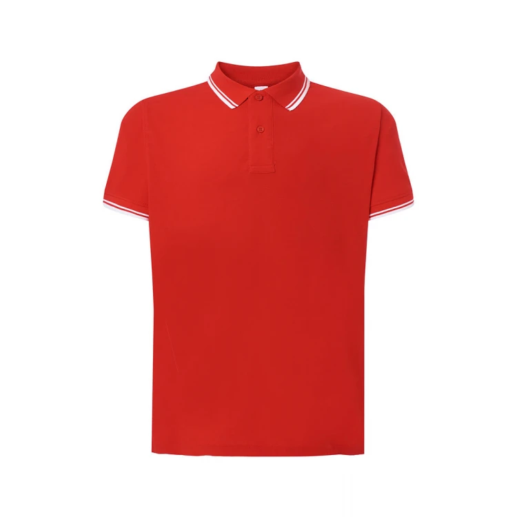 Polo JHK Regular Contrast de algodón piqué 210 g/m² con cuello a contraste y botones, para personalizar con logo