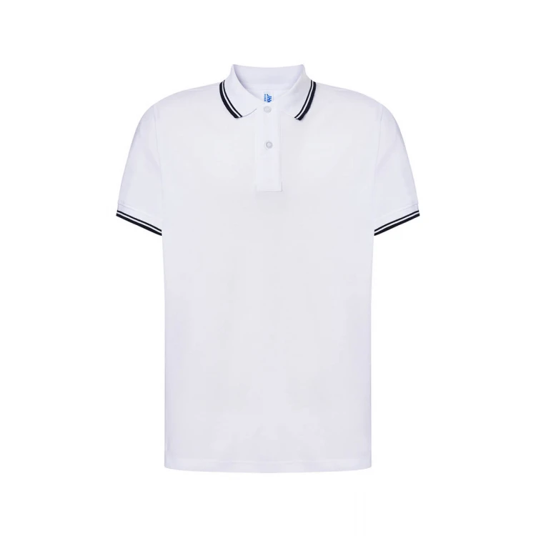 Polo JHK Regular Contrast de algodón piqué 210 g/m² con cuello a contraste y botones, para personalizar con logo