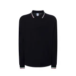 Polo JHK mod. Regular Italia LS de manga larga en algodón con cuello tricolor personalizable con logo