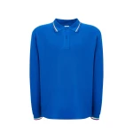 Polo JHK mod. Regular Italia LS de manga larga en algodón con cuello tricolor personalizable con logo