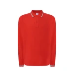 Polo JHK mod. Regular Italia LS de manga larga en algodón con cuello tricolor personalizable con logo