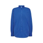 Camisa hombre JHK Oxford LS en algodón poliéster reciclado, vista frontal, lista para personalizar con logo