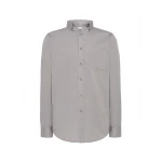 Camisa hombre JHK Oxford LS en algodón poliéster reciclado, vista frontal, lista para personalizar con logo