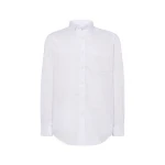 Camisa hombre JHK Oxford LS en algodón poliéster reciclado, vista frontal, lista para personalizar con logo