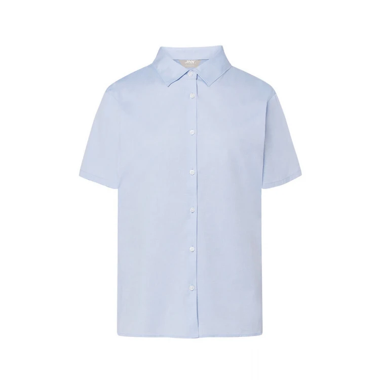 Chemise femme à manches courtes JHK mod. Oxford en coton et polyester recyclé à personnaliser avec logo