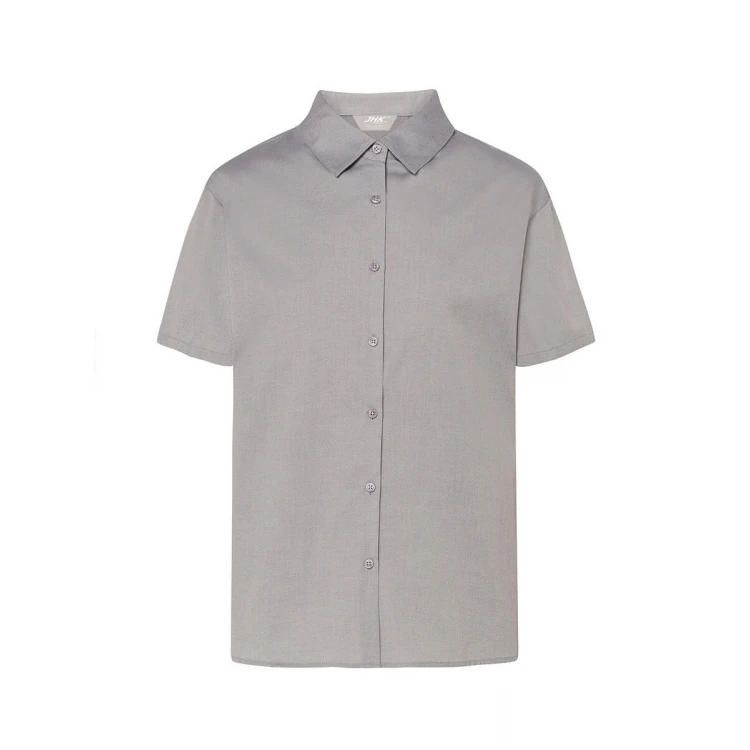 Chemise femme à manches courtes JHK mod. Oxford en coton et polyester recyclé à personnaliser avec logo