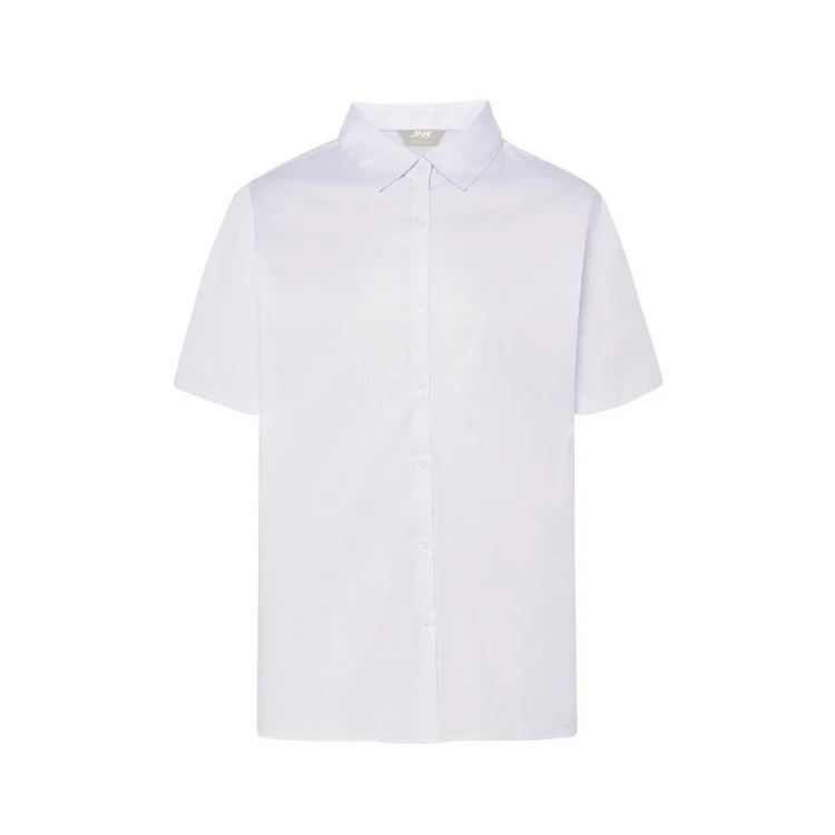Chemise femme à manches courtes JHK mod. Oxford en coton et polyester recyclé à personnaliser avec logo