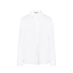 Camisa mujer Oxford LS JHK en algodón y poliéster reciclado con manga larga, disponible para personalizar con logotipo empresarial