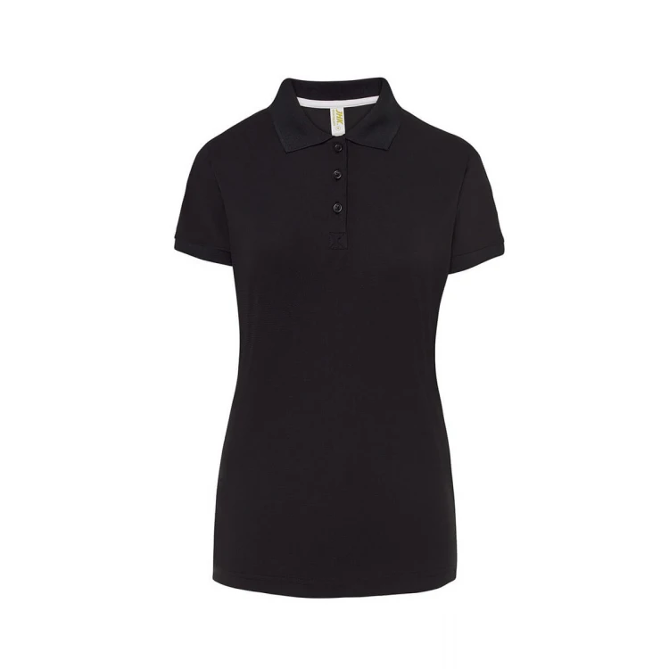 Polo donna con colletto e bottoni, taglio sagomato semiattillato, pronta da personalizzare con logo