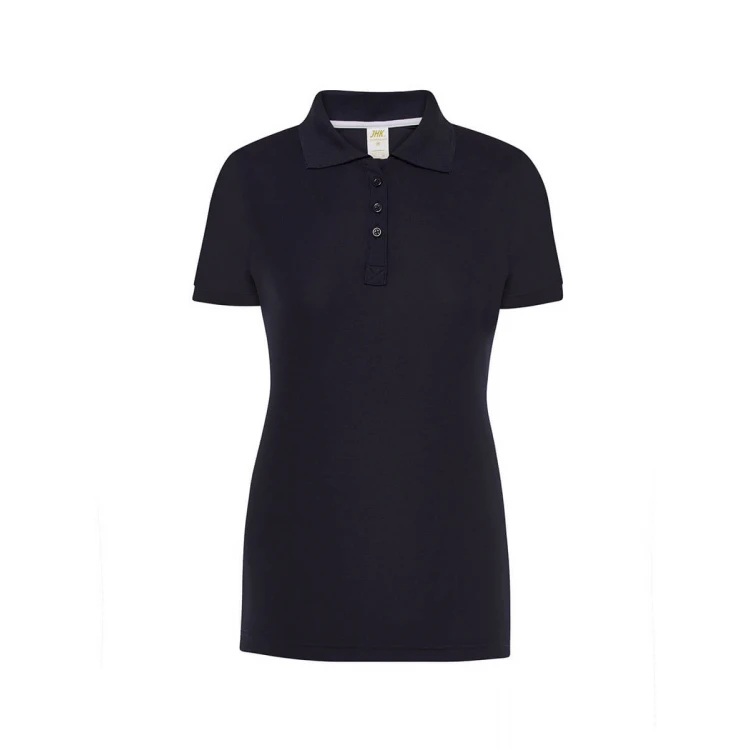 Polo donna con colletto e bottoni, taglio sagomato semiattillato, pronta da personalizzare con logo