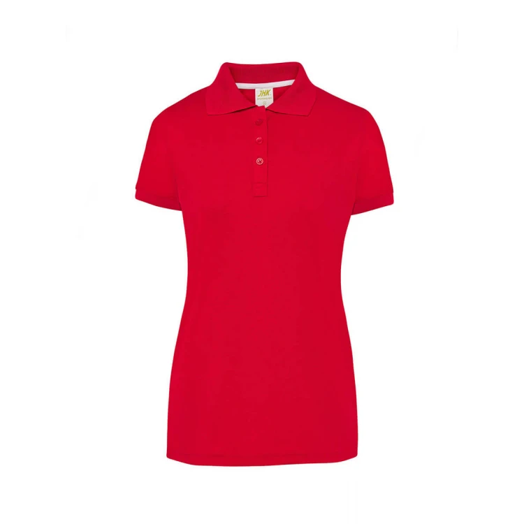 Polo donna con colletto e bottoni, taglio sagomato semiattillato, pronta da personalizzare con logo
