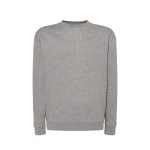 Sudadera JHK cuello redondo French Terry gris melange lista para personalizar con logo