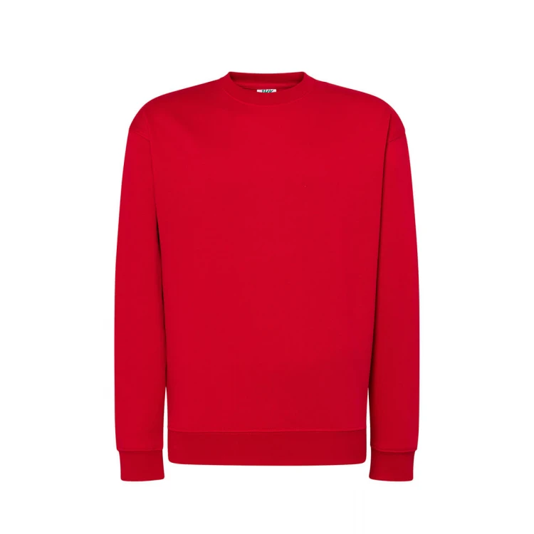 Sudadera JHK cuello redondo French Terry gris melange lista para personalizar con logo