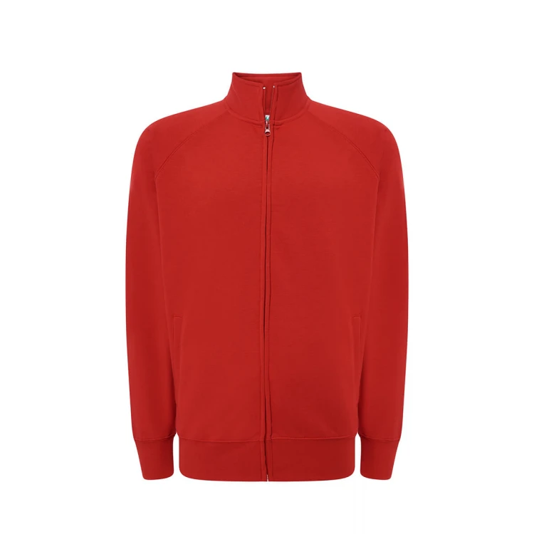 Sudadera hombre JHK French Terry con cremallera completa, bolsillos y cuello redondo, color surtido