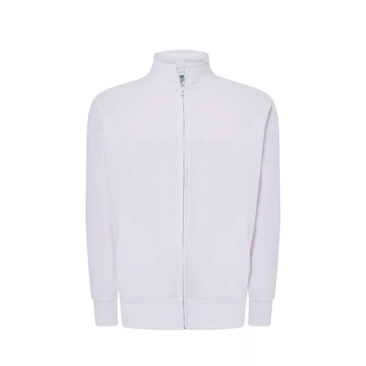 Sudadera hombre JHK French Terry con cremallera completa, bolsillos y cuello redondo, color surtido
