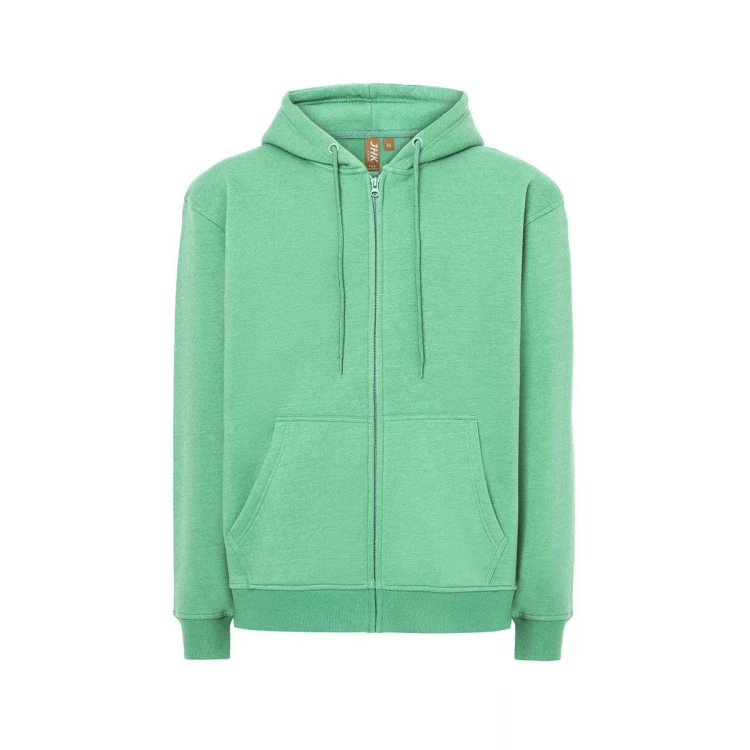 Sweat avec capuche et zip complet JHK Organic Fuji en coton biologique, disponible pour personnaliser avec logo