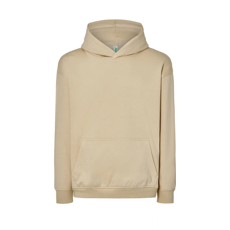 Sudadera unisex con capucha oversize en algodón y poliéster reciclado, disponible para personalizar con logotipo