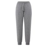 Pantalone lungo in felpa grigio melange da personalizzare con logo da fronte