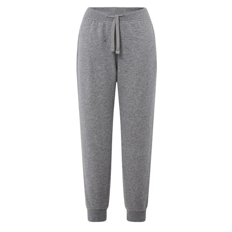 Pantalone lungo in felpa grigio melange da personalizzare con logo da fronte