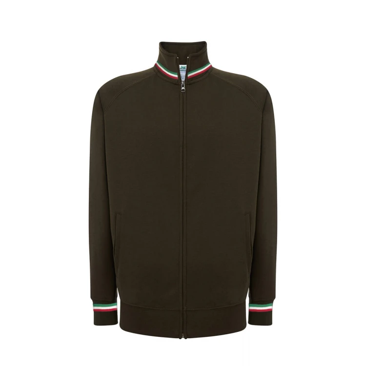Sweat JHK Premium zip Italia en mélange coton avec fermeture à glissière cachée, à personnaliser avec logo