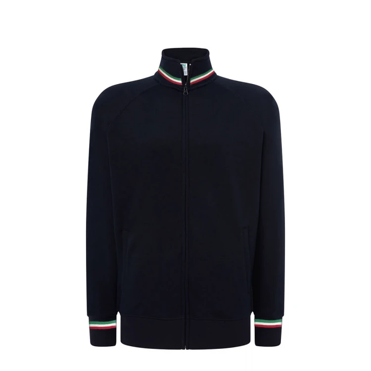 Sweat JHK Premium zip Italia en mélange coton avec fermeture à glissière cachée, à personnaliser avec logo