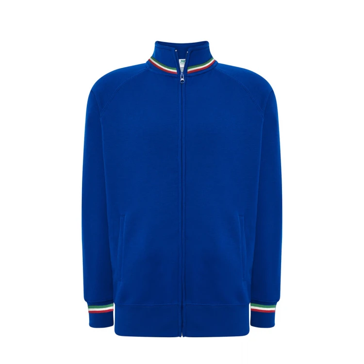 Sweat JHK Premium zip Italia en mélange coton avec fermeture à glissière cachée, à personnaliser avec logo