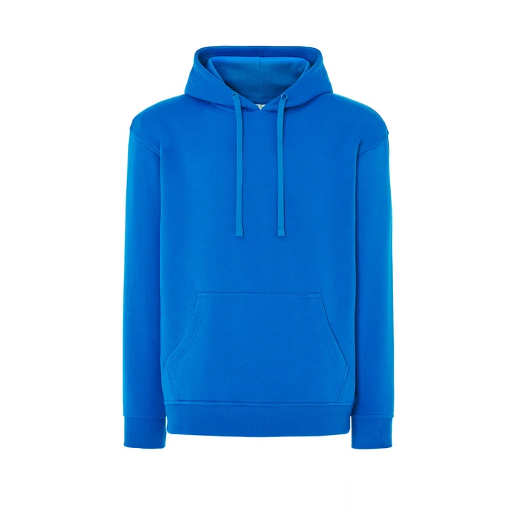 Sweat-shirt homme à capuche avec poche kangourou en coton et polyester recyclé, prêt à être personnalisé avec logo d'entreprise