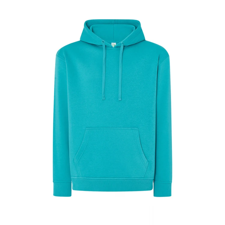 Sweat-shirt homme à capuche avec poche kangourou en coton et polyester recyclé, prêt à être personnalisé avec logo d'entreprise