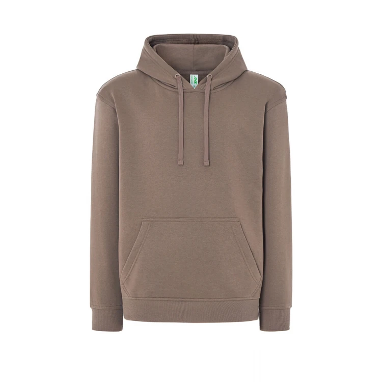 Sweat-shirt homme à capuche avec poche kangourou en coton et polyester recyclé, prêt à être personnalisé avec logo d'entreprise