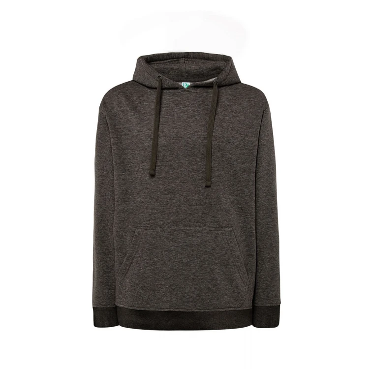 Sweat-shirt homme à capuche avec poche kangourou en coton et polyester recyclé, prêt à être personnalisé avec logo d'entreprise