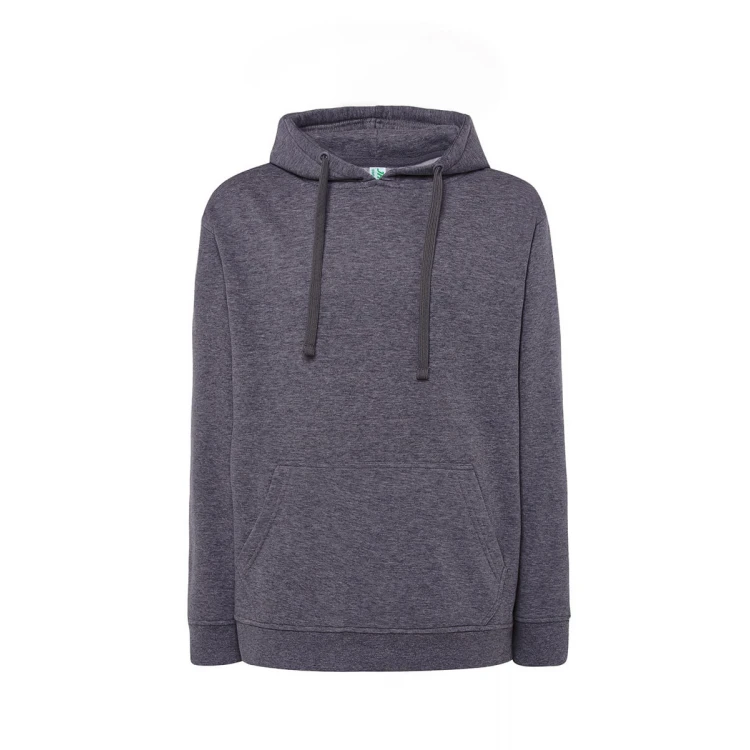 Sweat-shirt homme à capuche avec poche kangourou en coton et polyester recyclé, prêt à être personnalisé avec logo d'entreprise
