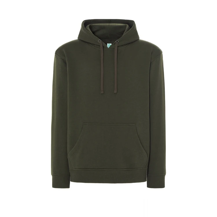 Sweat-shirt homme à capuche avec poche kangourou en coton et polyester recyclé, prêt à être personnalisé avec logo d'entreprise