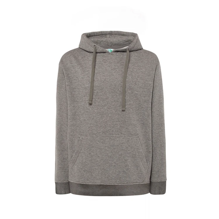 Sweat-shirt homme à capuche avec poche kangourou en coton et polyester recyclé, prêt à être personnalisé avec logo d'entreprise