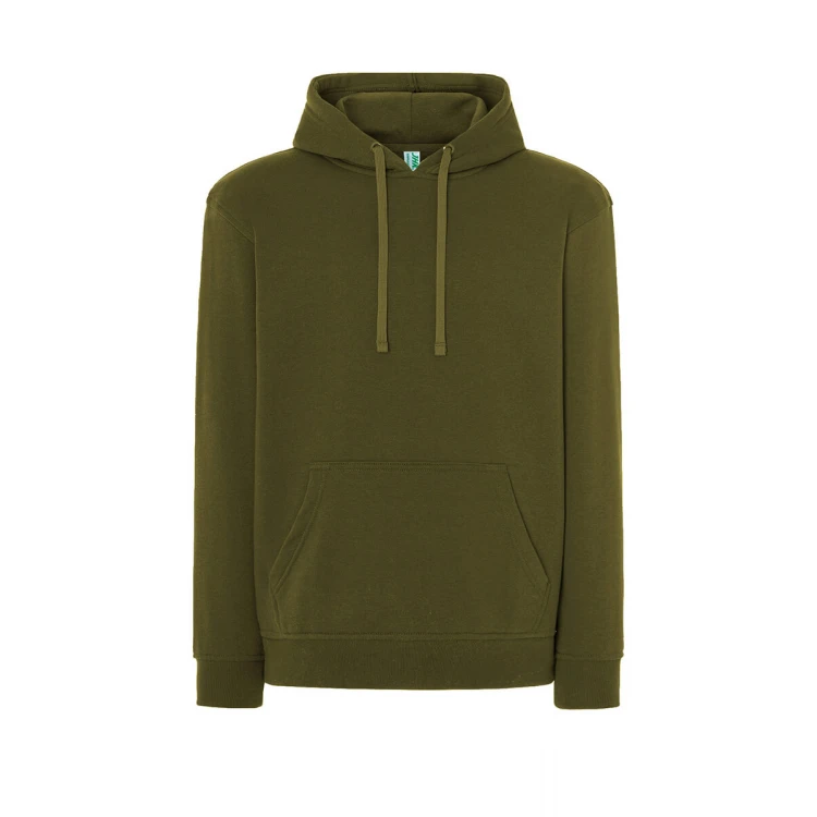 Sweat-shirt homme à capuche avec poche kangourou en coton et polyester recyclé, prêt à être personnalisé avec logo d'entreprise