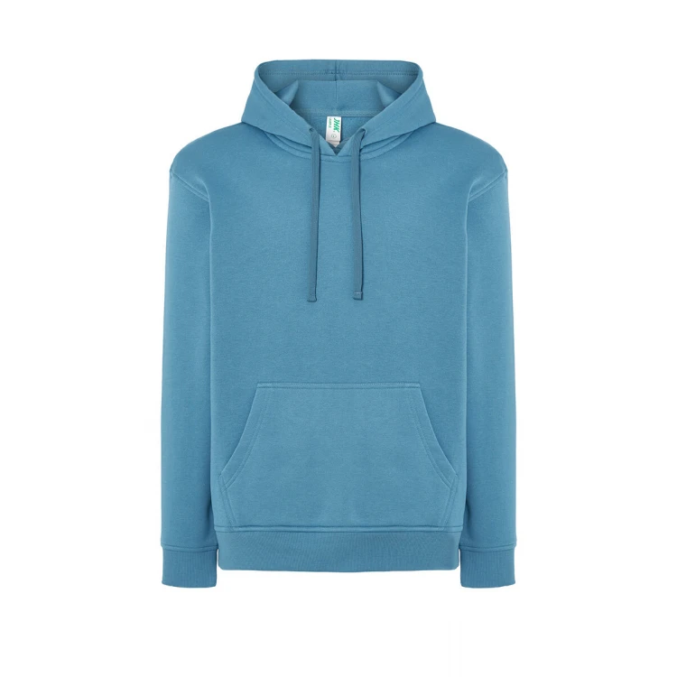 Sweat-shirt homme à capuche avec poche kangourou en coton et polyester recyclé, prêt à être personnalisé avec logo d'entreprise