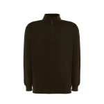 Sweat homme JHK Premium demi-zip en coton et polyester recyclé, vue de face à personnaliser avec logo