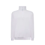 Sweat homme JHK Premium demi-zip en coton et polyester recyclé, vue de face à personnaliser avec logo