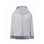 Sudadera infantil con capucha y cremallera en algodón y poliéster reciclado, disponible para personalizar con logo