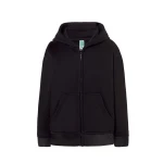 Sudadera infantil con capucha y cremallera en algodón y poliéster reciclado, disponible para personalizar con logo
