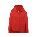 Sudadera infantil con capucha y cremallera en algodón y poliéster reciclado, disponible para personalizar con logo