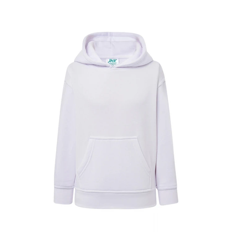Sudadera con capucha y bolsillo canguro para niño, en algodón y poliéster reciclado, lista para personalizar con logo