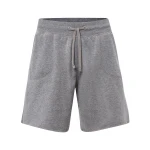 Bermuda sportivo JHK mod. Premium in felpa grigio melange con coulisse, da personalizzare con logo