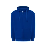 Sudadera gris con cremallera y capucha en algodón y mezcla de poliéster reciclado