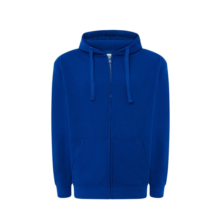 Sudadera gris con cremallera y capucha en algodón y mezcla de poliéster reciclado
