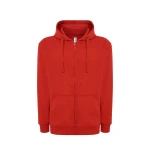 Sudadera gris con cremallera y capucha en algodón y mezcla de poliéster reciclado