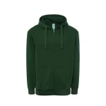 Sudadera hombre JHK con capucha, cremallera íntegra y bolsillos canguro, visible con etiqueta y detalles constructivos