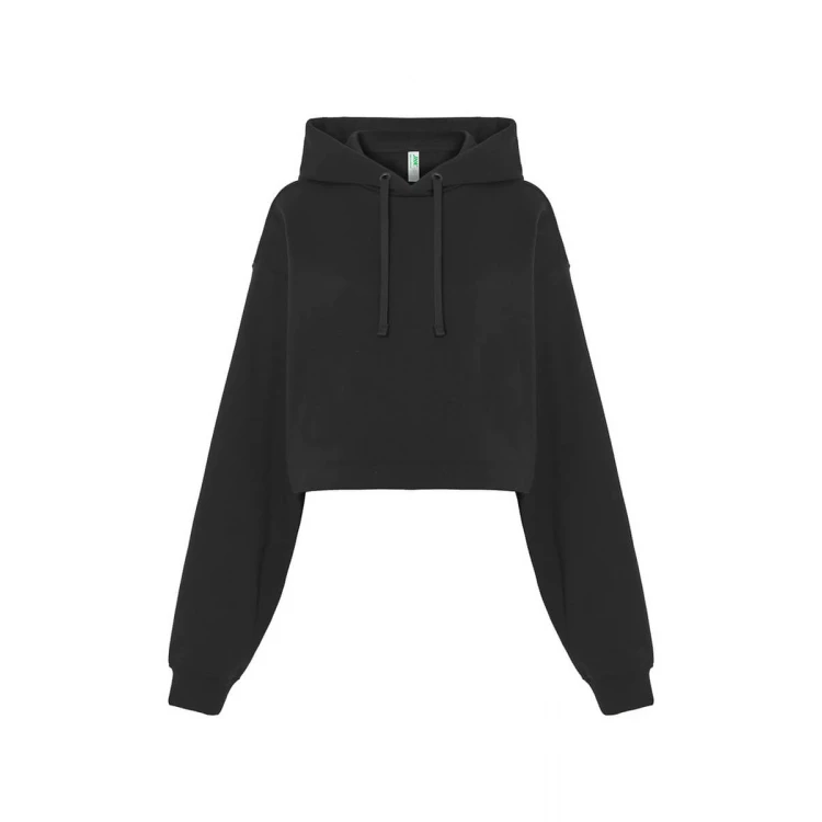 Sudadera mujer cropped JHK mod. Regular Cropped con capucha y costilla elástica para personalizar con logo