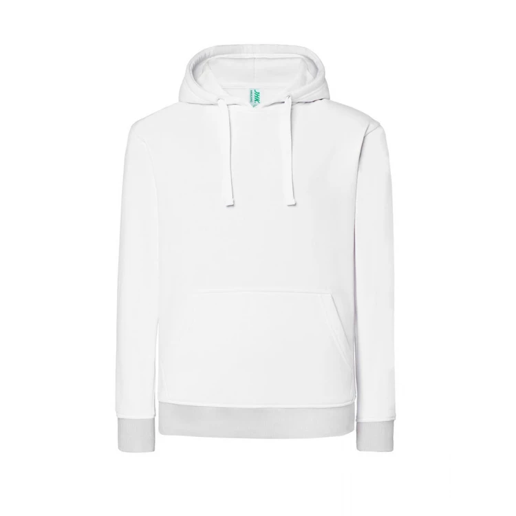 Sweat-shirt femme avec capuche et poche kangourou, en coton et polyester recyclé, à personnaliser avec logo